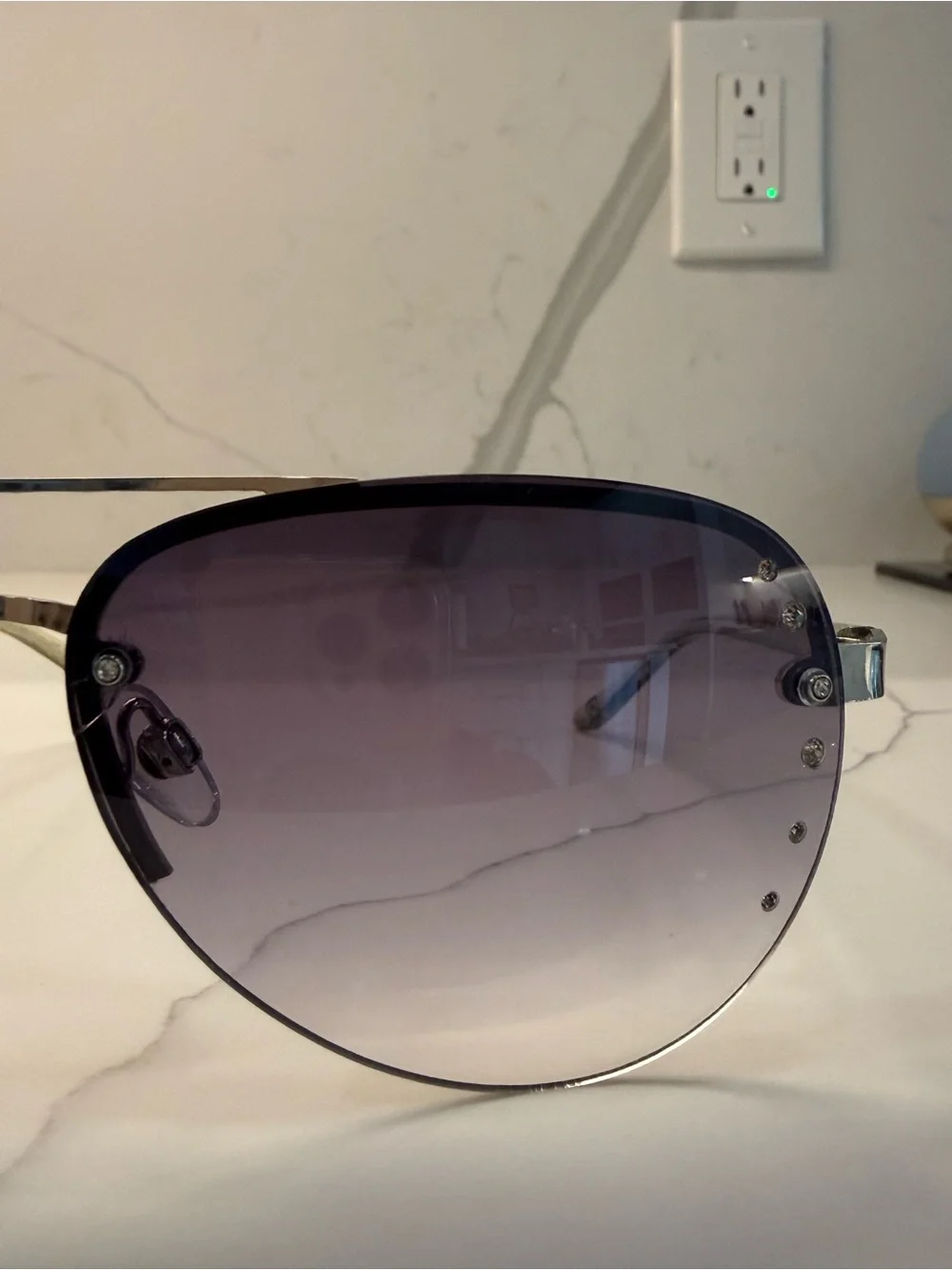 Foster Grant Women's Aviator Sunglasses with Gradient Grey Lenses